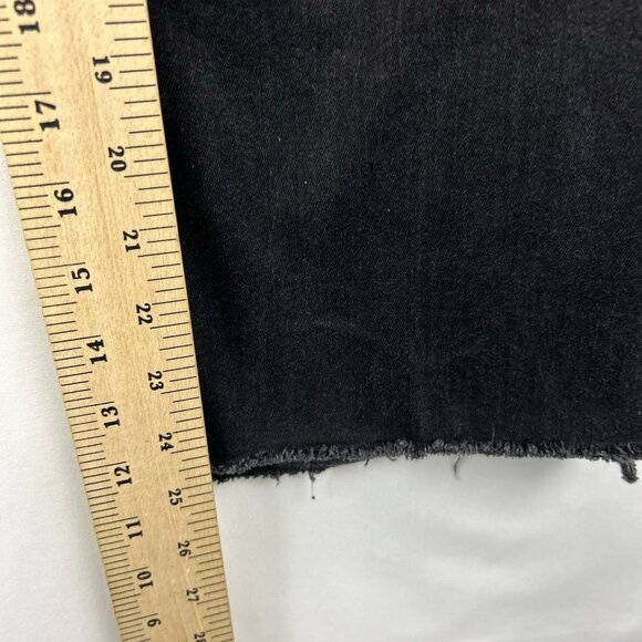 FRAME Le Crop Slim Bootcut Jeans Womens Size 29 Black Raw Edge Denim Mid Rise - Picture 6 of 16